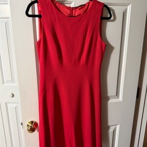 Elie Tahari Vibrant Red Sleeveless Midi Dress